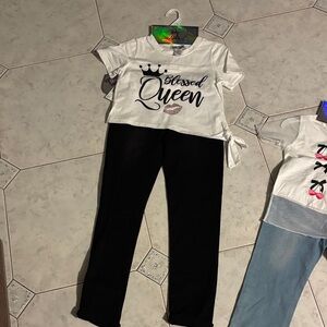 Soho Girls White and Black Kids Matching Set